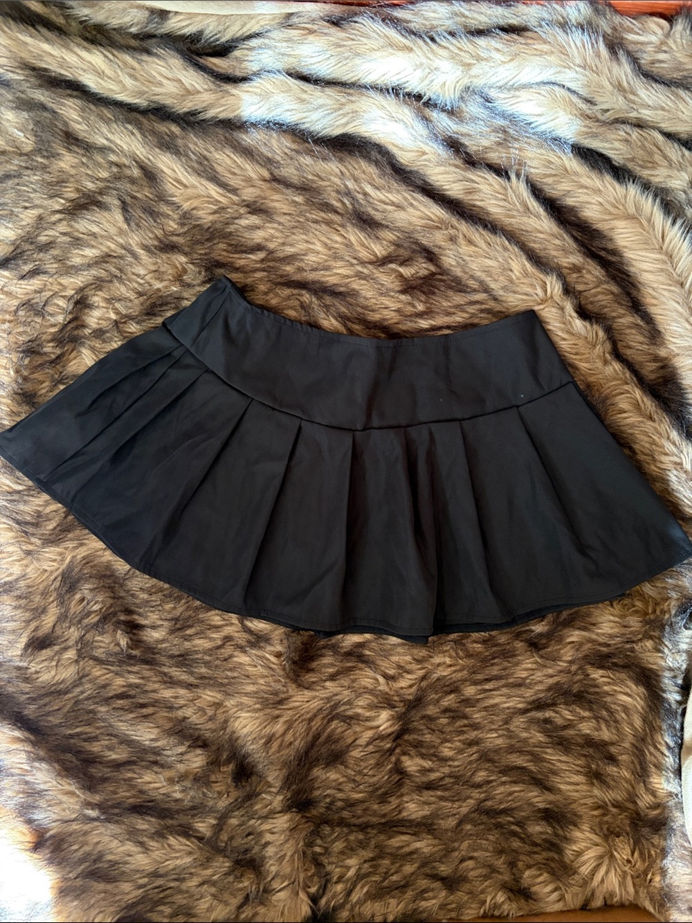 AVIDLOVE Women's Black Pleated Skater Mini Skirt Size Small